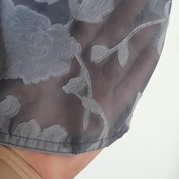 Jones New York Sleeveless Shirt, Semi-Sheer with Floral Pattern, Blue, Sz. M - Picture 5 of 10